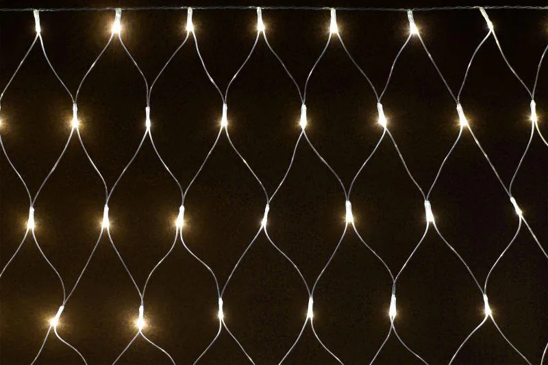 Гирлянда "Сеть" 1.5х1.5м 160LED тепл. бел. IP20 провод прозр. 230В с контроллером 8 режимов LGDB410-1-160-L1-T-S-44
