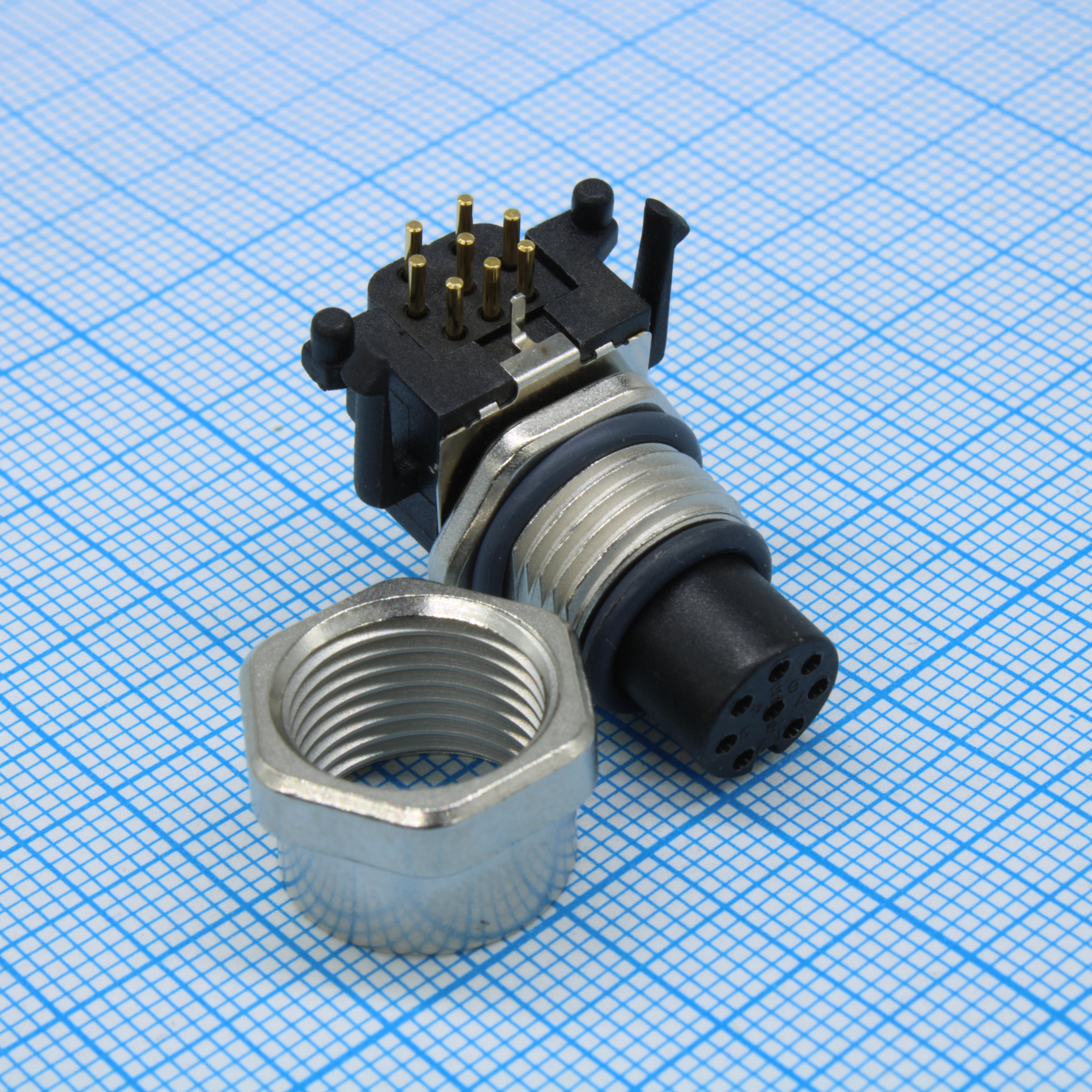 MSAS-08PFFR-SF7003 - Разъём круглый метрический M12 8 контактов