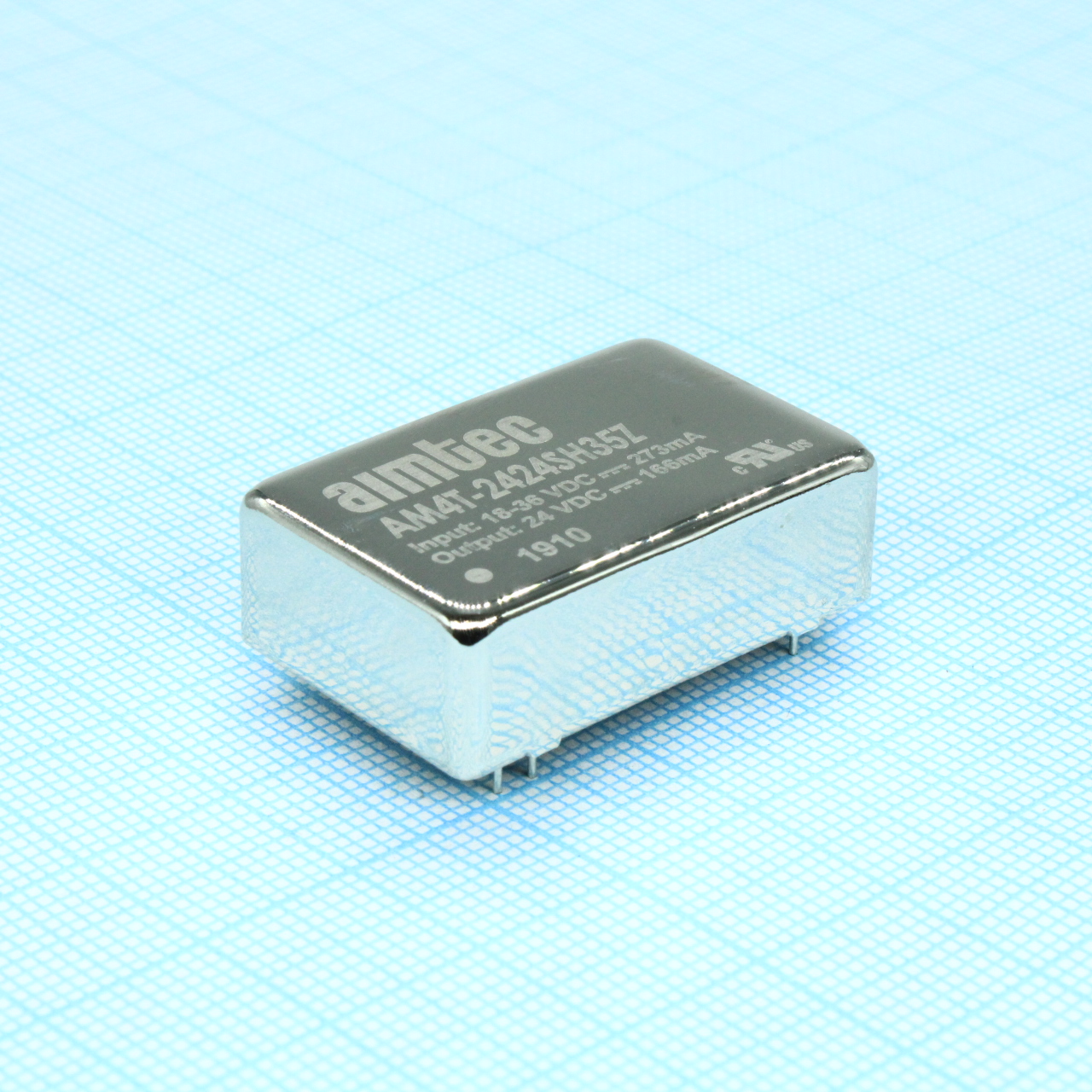 AM4T-2424SH35Z - DC/DC, 4Вт, вход 18…36В, выход 24В/0.167А, изоляция 3500В DC, КПД 85%, максимальная емкостная нагрузка не более 47мкФ, DIP24, 31.75x20.32x10.16мм, -40…85°C, металл