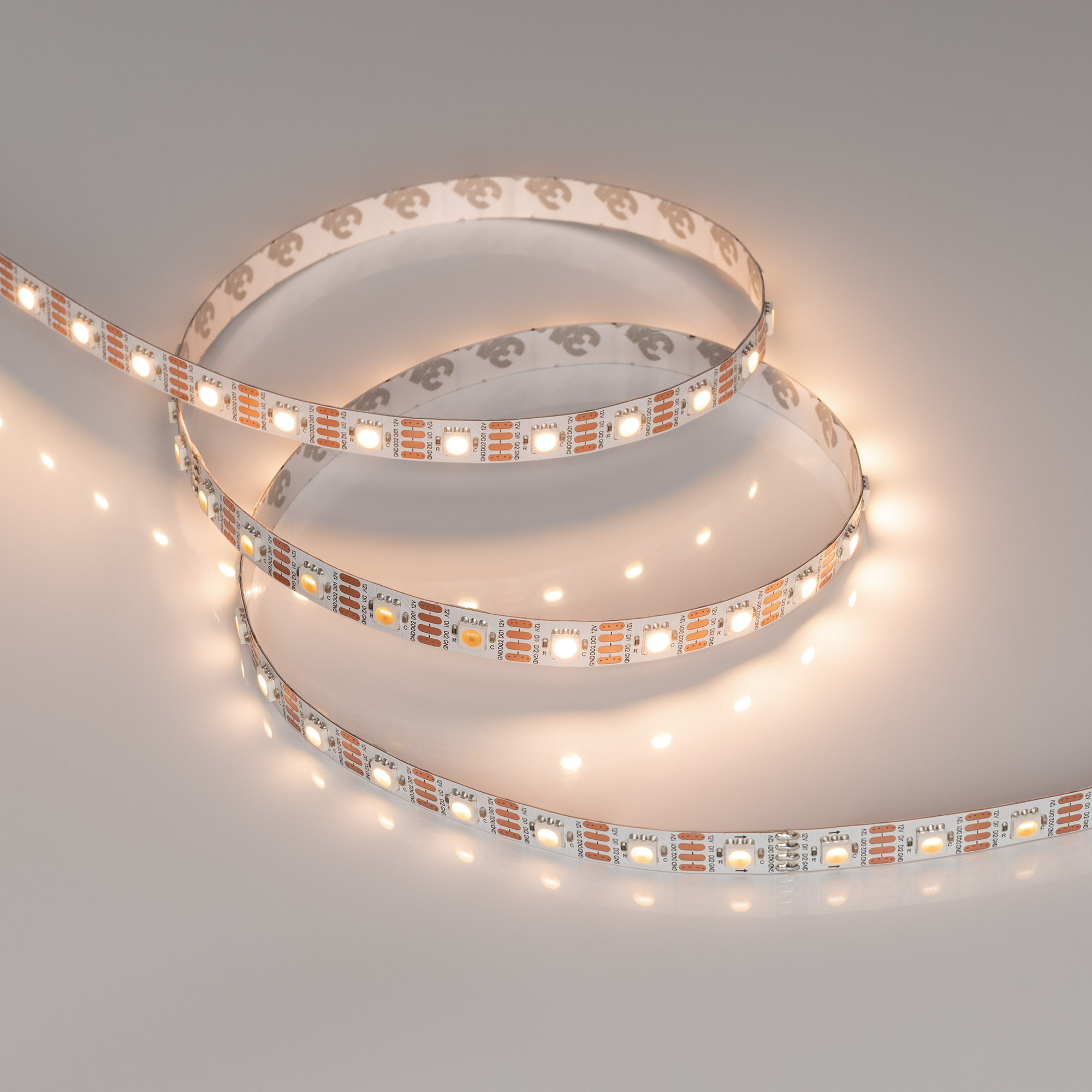 Лента SPI-B60-10mm 12V Warm3000-PX1-RAM (9.3 W/m, IP20, 5060, 5m) 037827 - Светодиодная лента SPI-B60, открытая IP20, с микросхемой TX1818 (битый пиксель не влияет на передачу сигнала далее по ленте). Светодиоды 5060, 60 шт/м (1 pixel = 1 LED), белая плат