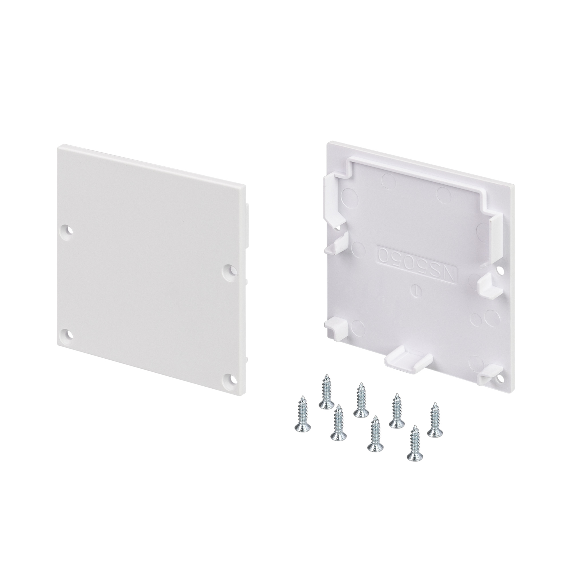 Заглушка SL-LINE-5050-S WHITE 038936 - Пара белых заглушек для профиля SL-LINE-5050. В комплекте 2 заглушки, 8 шурупов. Цена за весь комплект.