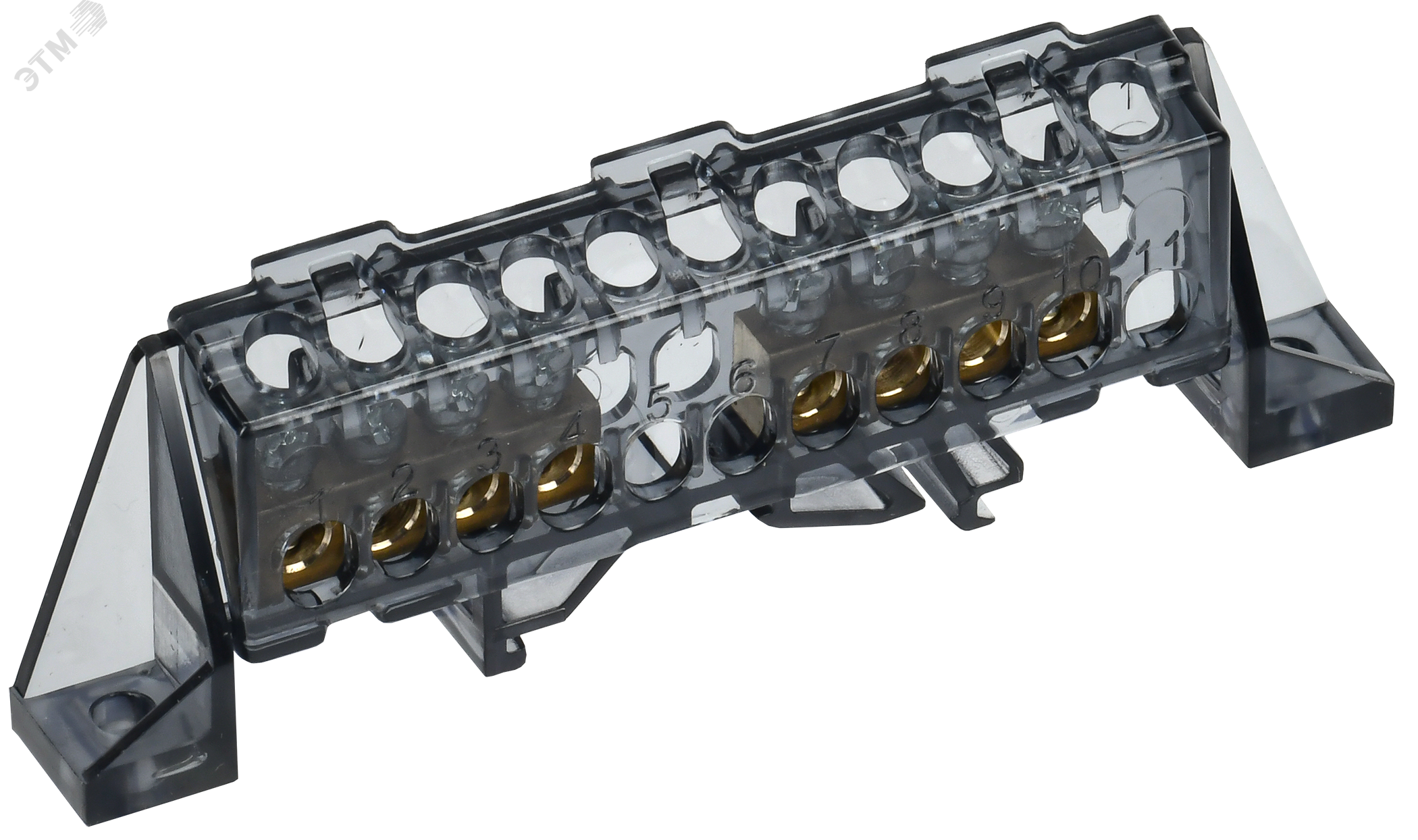 TEKFOR Шина N ноль в комбинированном DIN-изоляторе Стойка 6х9-(4+4)-Ч IEK TF-NN10-44-DP-K02