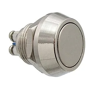 PBS-28B-2 D-12 MM STEEL - Кнопка антивандальная металлическая, 2А 36В, без фиксации на замыкание, резьба М12