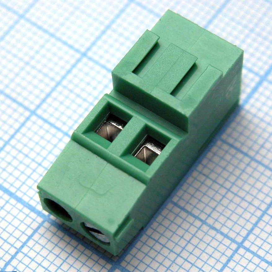 DG500H-5.08-02P-14-00A(H) - Винтовой клеммный блок c рельефной обоймой, 2 контакта. Серия DG500H-5.08