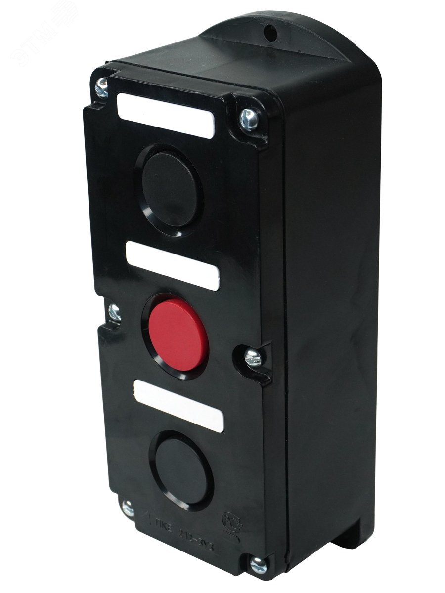 Пост управления ПКЕ 212-3 У3 10А 660В 3 элемента черн. и красн. цилиндр накладной IP40 ET519070