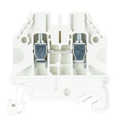 Клемма WT 4 WS - Проходная клемма, тип фиксации провода: винтовой, номинальное сечение: 4 мм кв., 32A, 1000V, ширина: 6 мм, цвет: белый, тип монтажа: DIN 35