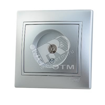 MIRA Розетка телевизионная ТV проходная металлик серый с вставкой 701-1010-129