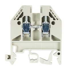 Клемма WK 2.5 /U - Проходная клемма, тип фиксации провода: винтовой, номинальное сечение: 2,5 мм кв., 24A, 800V, ширина: 5 мм, цвет: серый, тип монтажа: DIN 35