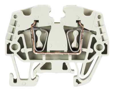 Клемма WKMF 2.5/15 - Проходная клемма, тип фиксации провода: пружинный, номинальное сечение: 2,5 мм кв., 24А, 500V, ширина: 5 мм, цвет: серый, тип монтажа: DIN 15