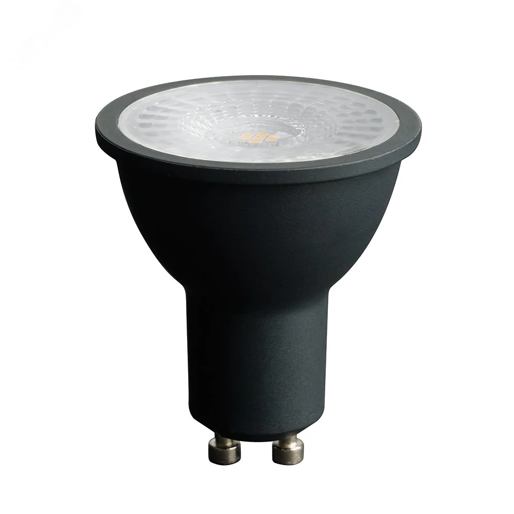 Лампа светодиодная LED 7вт 230в GU10 белый с линзой 110 гр. черный корпус Feron PRO 48957