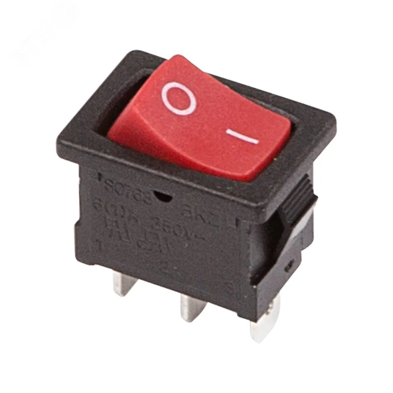 RWB-202 красный - Выключатель клавишный ON-ON (3c) 6А 250В