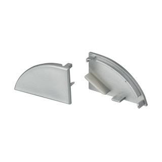 Заглушка светонепроницаемая KLUS-P45.30M ROUND левая 025965 - Заглушка левая светонепроницаемая для профиля KLUS-P45.30 под полукруглый экран KLUS-P45-Round. Материал - металлизированный пластик с полным гашением света. Цвет - серебристый.