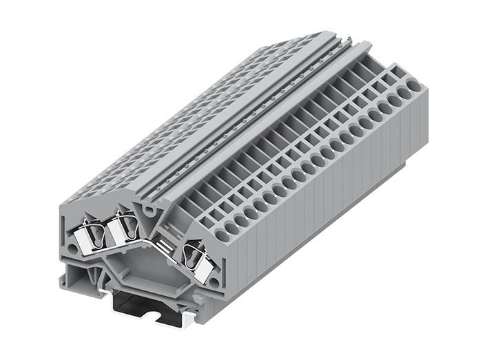 Проходная клемма 204961 - Проходная клемма, TA4-1-2, 3 точки подключения, тип фиксации провода: пружинный, номинальное сечение: 4 мм кв., 32A, 800V, ширина: 6 мм, цвет: серый, DIN 35