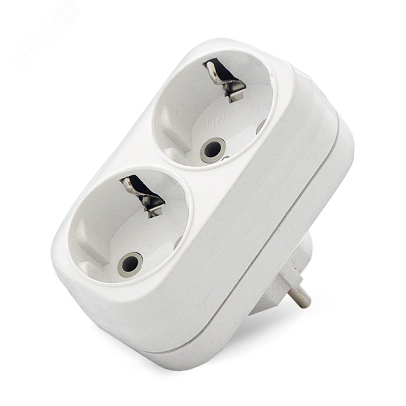 Тройник на 2 гнезда с заземлением 16А А302