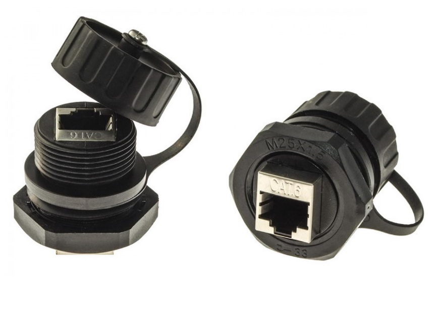 RJ45M25Z0-6BG - Разъём герметичный SZC RJ45M25Z0-6BG, 10BASE-T,100 BASE-T, 1000 BASE-T