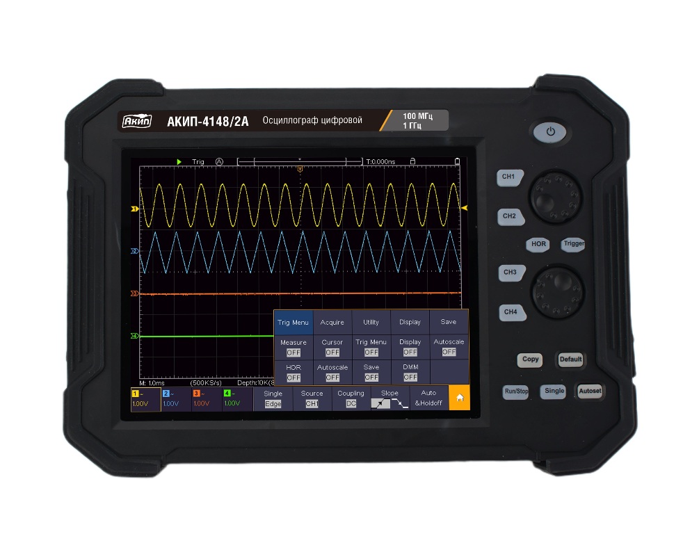 АКИП-4148/2А - Осциллограф цифровой планшетный, 4 канала x 100МГц