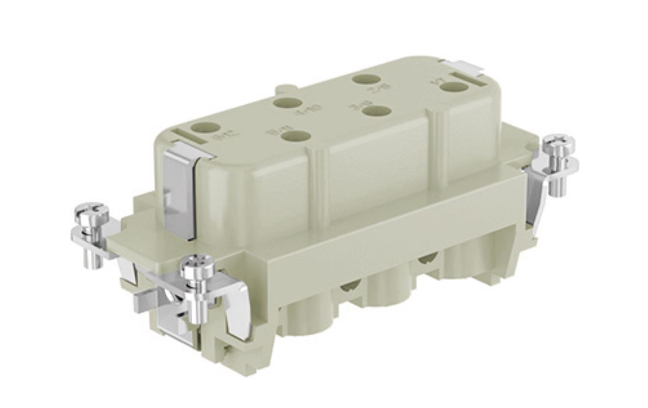 Розеточная контактная вставка HSB-006-F - Розеточная контактная вставка, винтовая фиксация, 6 полюсов + PE, типоразмер 16B, 400/690V, 35A, сечение обслуживаемых проводников 1,5-6 мм кв,, тип покрытия контактов: серебро