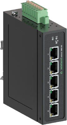 Коммутатор WIENET UMS 5G - Коммутатор серии WieNet, неуправляемый, 5 портов RJ45 скорость передачи 10/100/1000 MBit/s, номинальное напряжение: 9-48 VDC, монтаж: на DIN рейку, материал корпуса: алюминий
