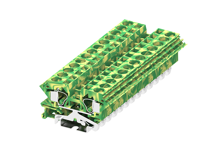 Заземляющая клемма 210917 - Заземляющая клемма, TA10, тип фиксации провода: пружинный, номинальное сечение: 10 мм кв., ширина: 10 мм, цвет: желто-зеленый, тип монтажа: DIN 35