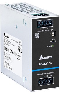 DRF-24V120W3GBA - Источник питания, трехфазный, 24VDC / 5A, 120W, диапазон входных напряжений: 320 - 575VAC, габариты (мм): 124x38x125.3, вес 0,54 кг, монтаж: на DIN рейку