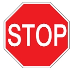 gws227434 - PIC 230 Дорожный знак "Движение без остановки запрещено", 25 мм, 250 шт/рул,  B-7541(ламинированный полиэстер)"