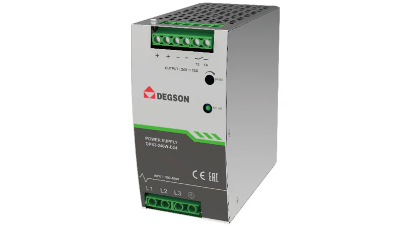 Блок питания DPS3-240W-D24 - Источник питания, трехфазный, 24V / 10A / 240W; диапазон входных напряжений: 340 - 550VAC / 480 - 780VDC монтаж: на DIN рейку, температура окружающей среды –30°C…+70°C