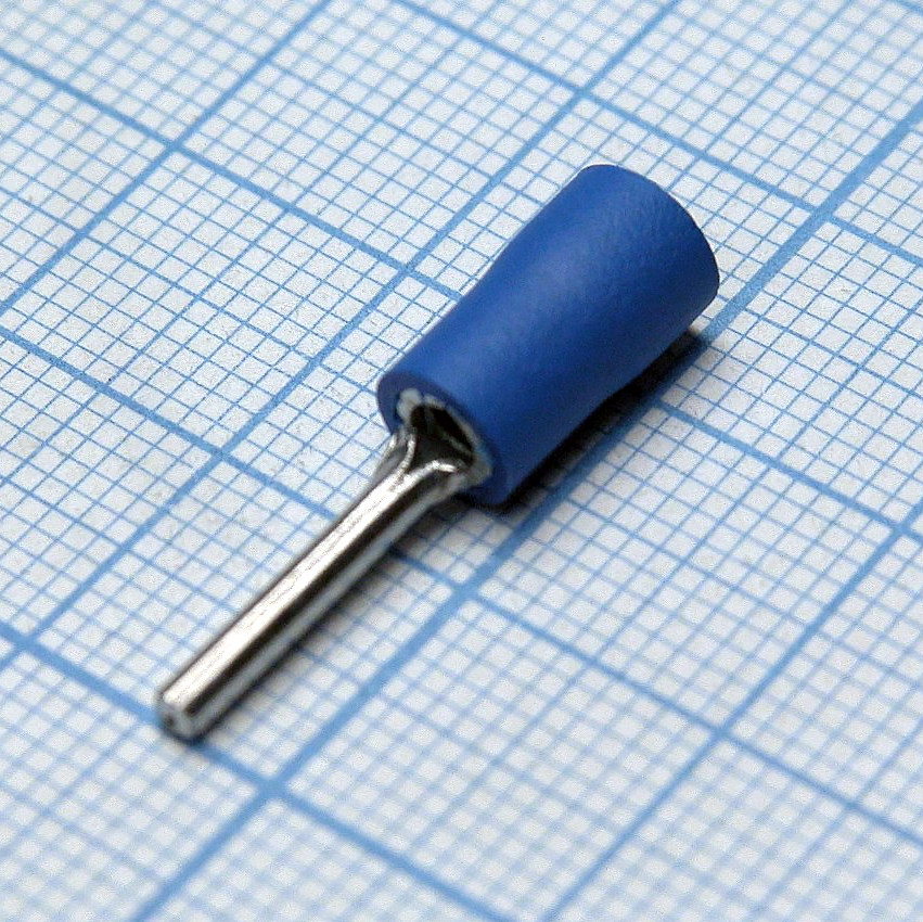 PTV2-13 - наконечник кабельный - штекер круглый с изоляцией 1.9х13мм, сеч. провода 1.5-2.5мм2