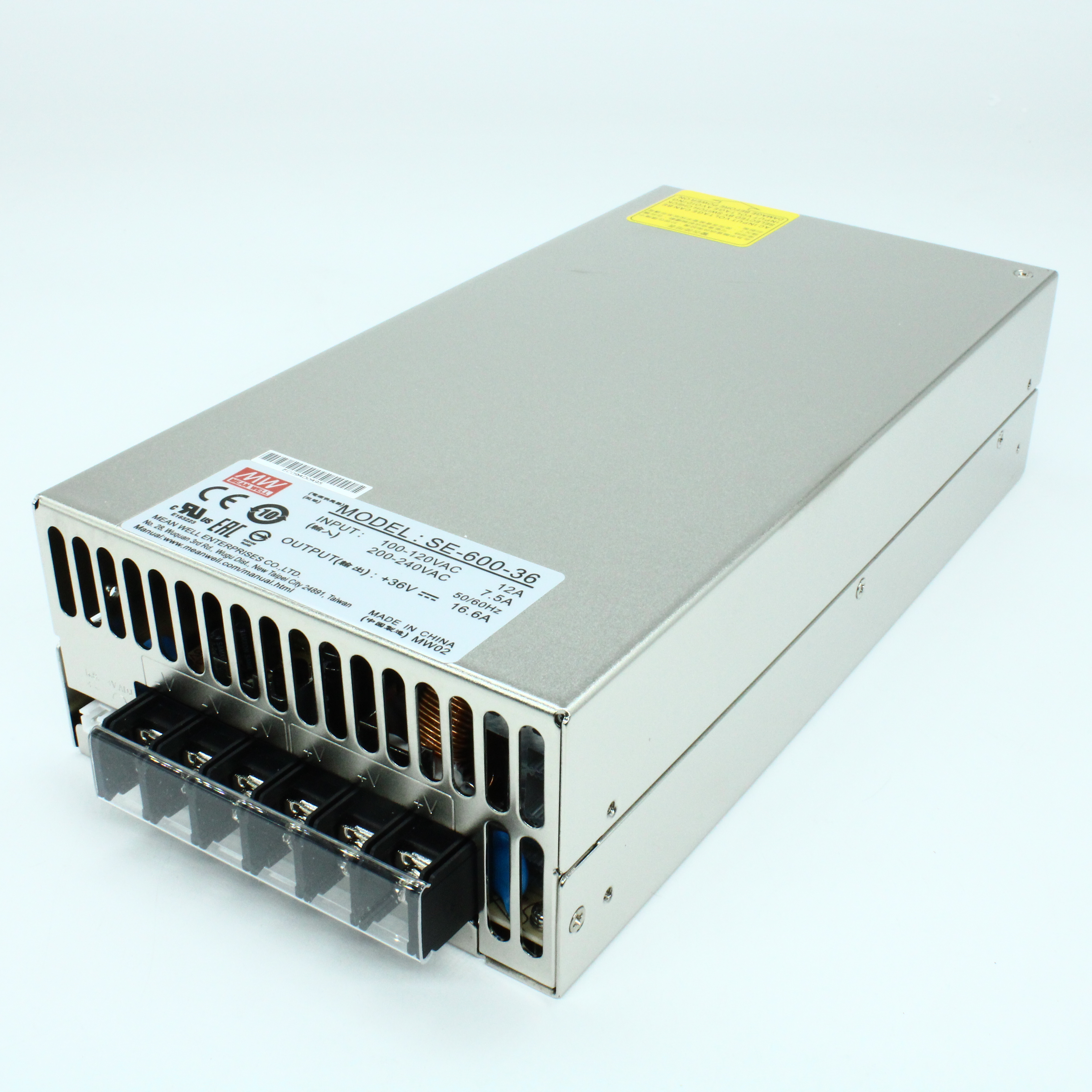 SE-600-36 - AC-DC, 600Вт, вход 180...264VAC, 47...63Гц / 254...370VDC, , выход 36В/0…16.6A, рег. вых=-5+10%Uном, изоляция 3000В AC, в кожухе 247x127х63.5мм, -20…+60°С