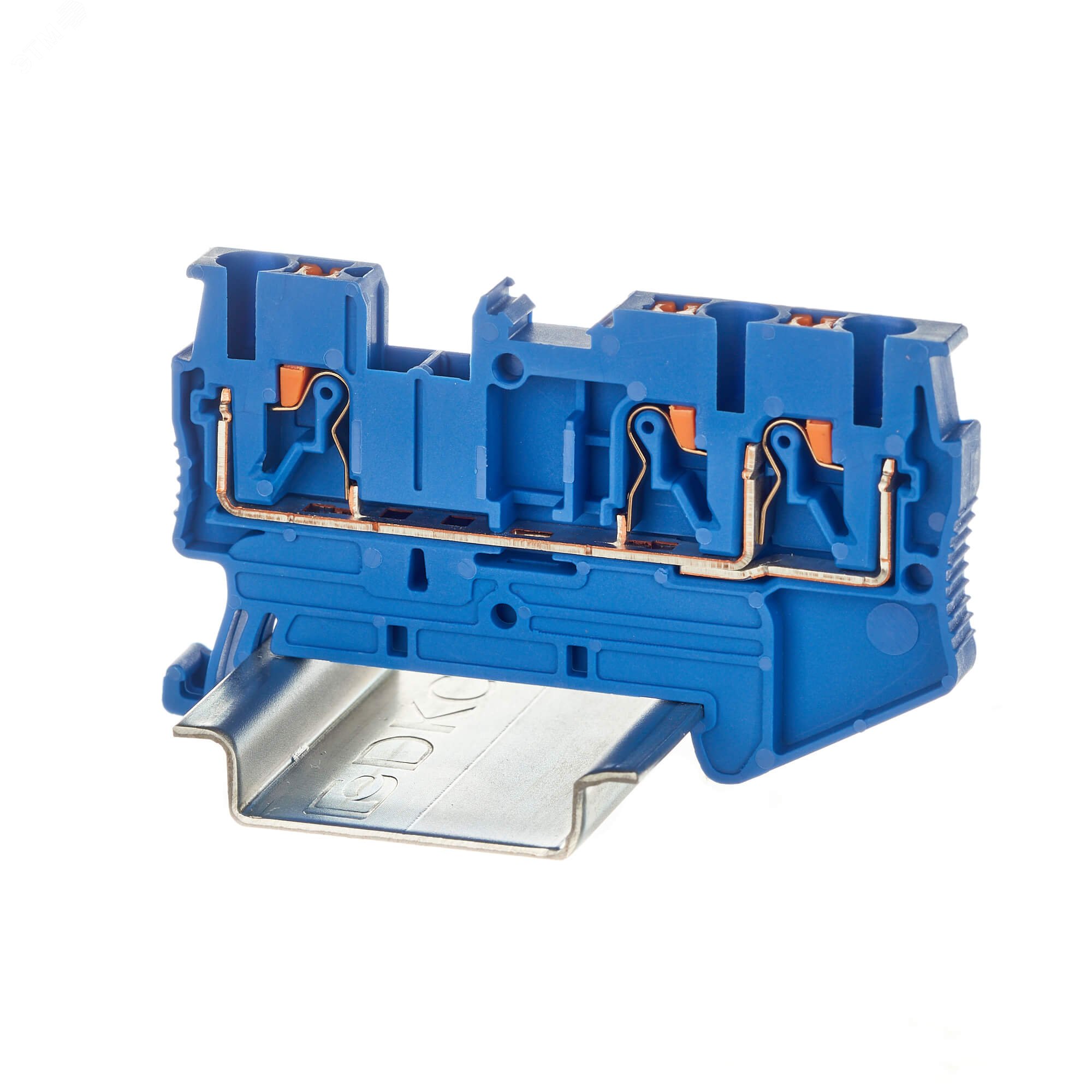 Клемма проходная, зажим push-in, 3 точки подключения, 2.5 кв.мм, синяя VPR-2.5-TWIN-BU