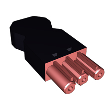 Разъем GST18I3S B1 ZR1 5kVR - Розеточный разъем на кабель диам. 3 полюса, винтовая фиксация, номинальные характеристики: 250V, 15A, цвет корпуса: черный, цвет контактной вставки: розовый, серия gesis GST18i3