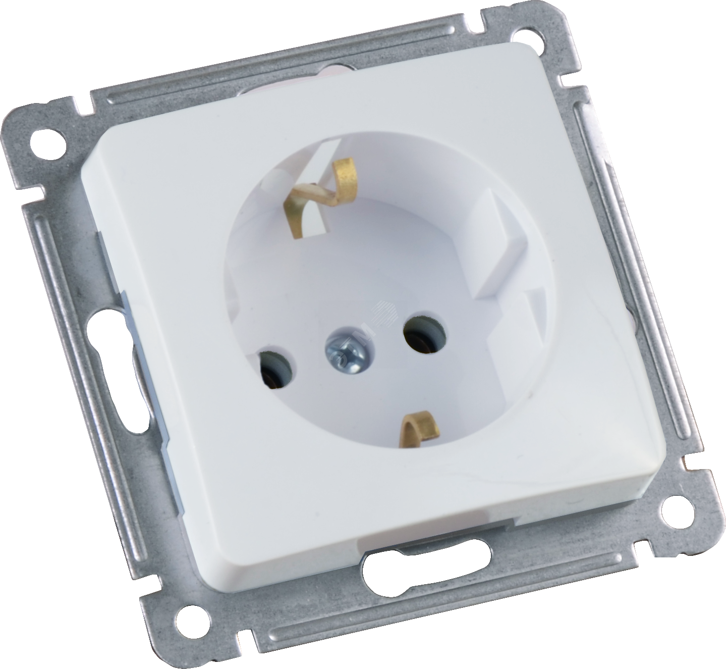 MASTER Розетка скрытая с заземлением белая в рамку РС16-411