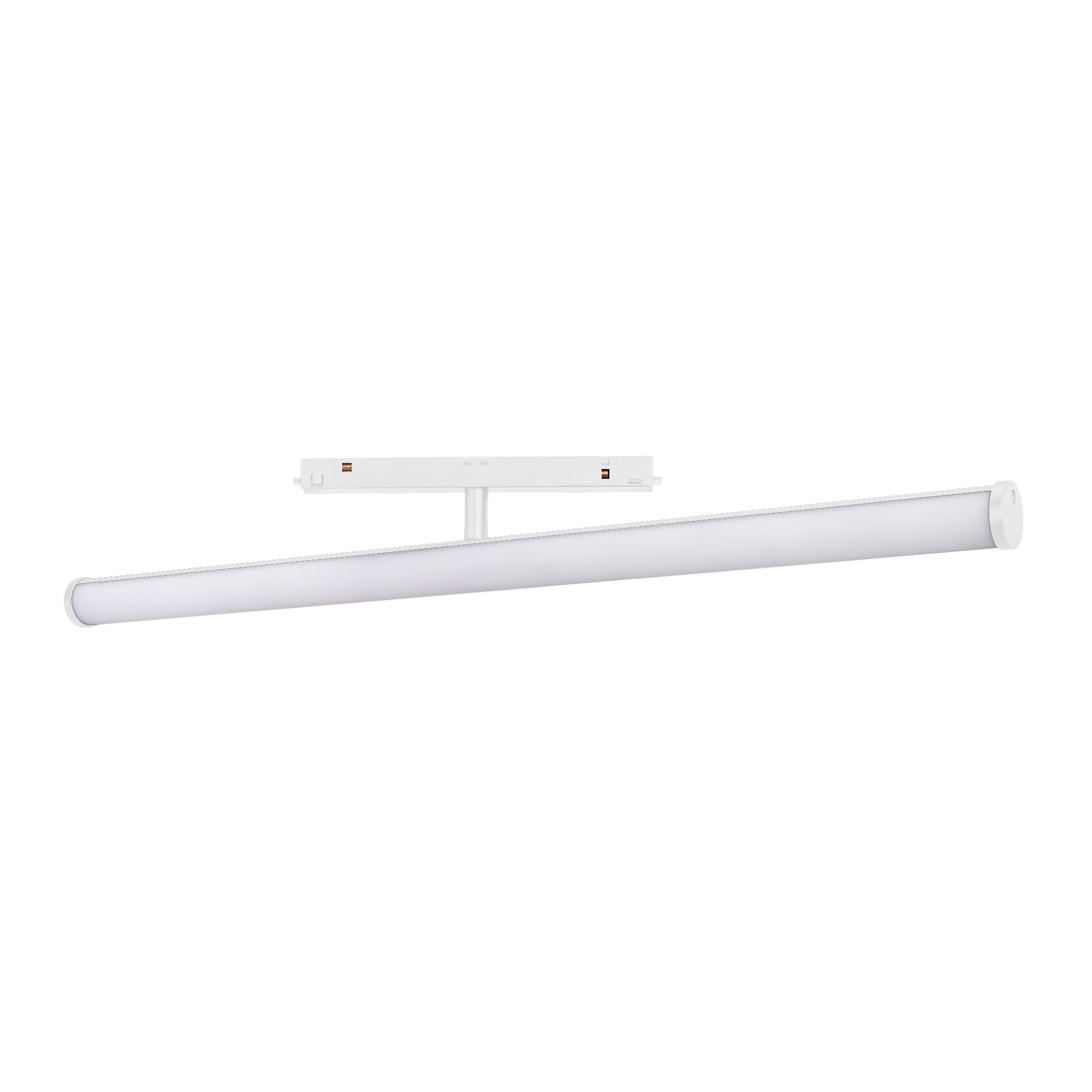 Светильник MAG-ORIENT-TUBE-TURN-L900-30W Warm3000 (WH, 180 deg, 48V) 036477 - Светильник для магнитных треков MAG-ORIENT шириной 26 мм. Мощность 30 Вт, св. поток 2600 лм, 90 лм/Вт, теплый 3000 K, CRI>90, угол 180°, напряжение питания 48 В. Белый фигурный 