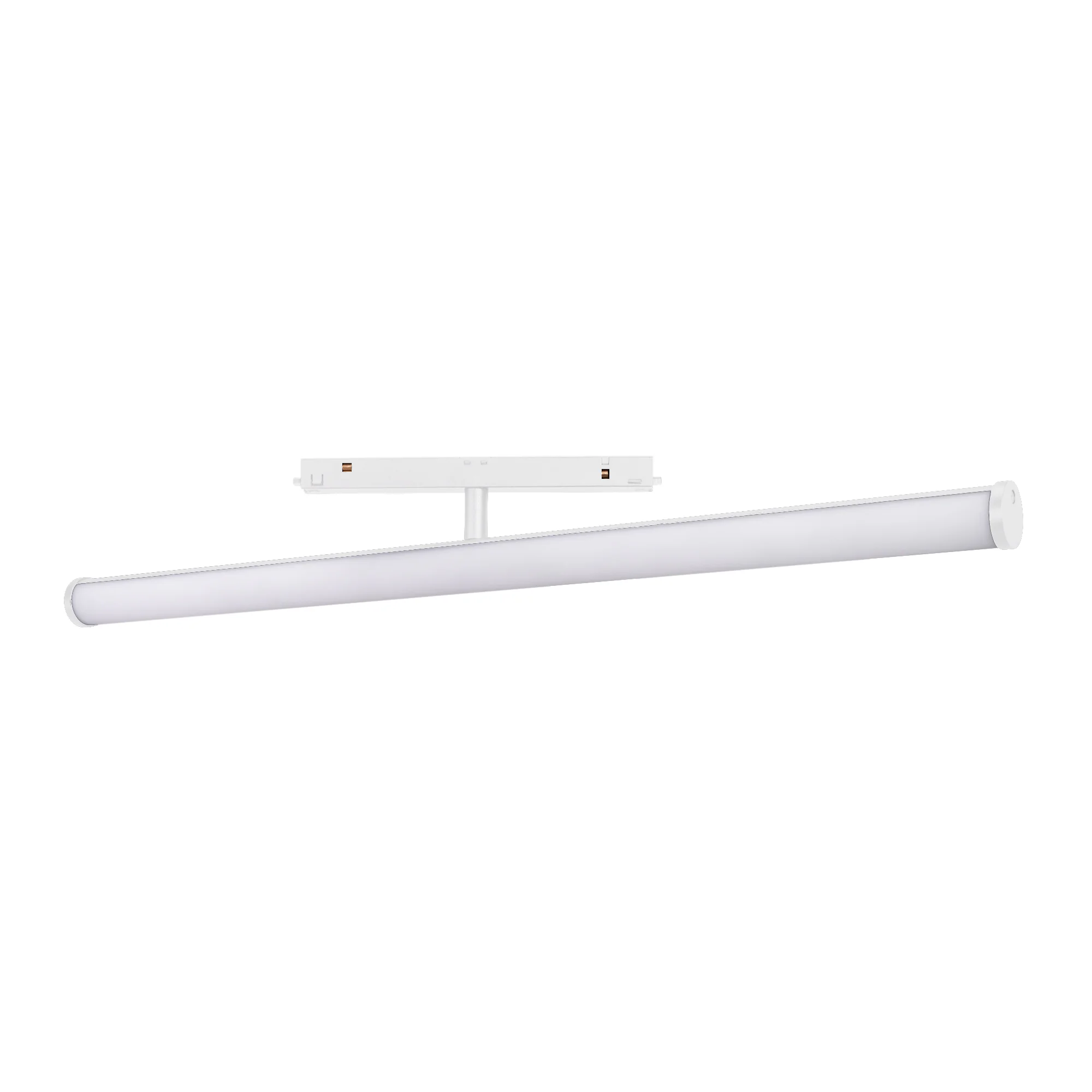 Светильник MAG-ORIENT-TUBE-TURN-L900-30W Warm3000 (WH, 180 deg, 48V) 036477 - Светильник для магнитных треков MAG-ORIENT шириной 26 мм. Мощность 30 Вт, св. поток 2600 лм, 90 лм/Вт, теплый 3000 K, CRI>90, угол 180°, напряжение питания 48 В. Белый фигурный 