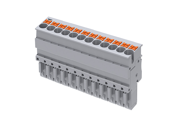 Разъем штекерный TPP2.5-12-GY - Разъем штекерный с push-in зажимом, для клемм TP2.5-2…, 12 полюсов, цвет: серый
