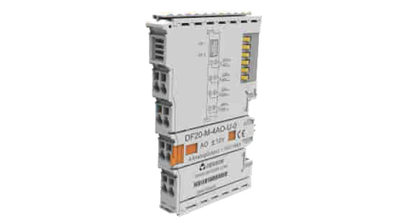 Модуль ввода аналог. DF20-M-4AI-U-1 - Модуль ввода, аналоговый, 4 канала, разрешение 16 бит, 0 - 10VDC, тип монтажа: DIN35