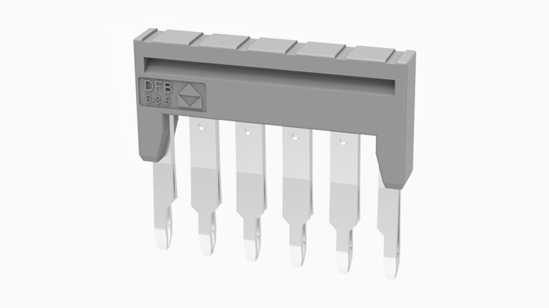 Марк.  полоска ZB3.5-10P-19-57Z(H) - Соединительная перемычка, втычная, изолированная, 6 полюсов, для серий клемм: DS1.5, шириной 3,5 мм, цвет: серый