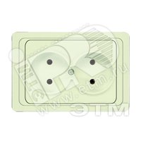 Валери Розетка двойная без заземления скрытая 16А 220В бежевая Б-В0102