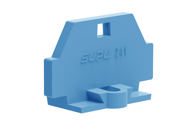 Торцевая крышка 241624 - Торцевая крышка для клемм 241…, с монтажным фланцем, цвет: синий