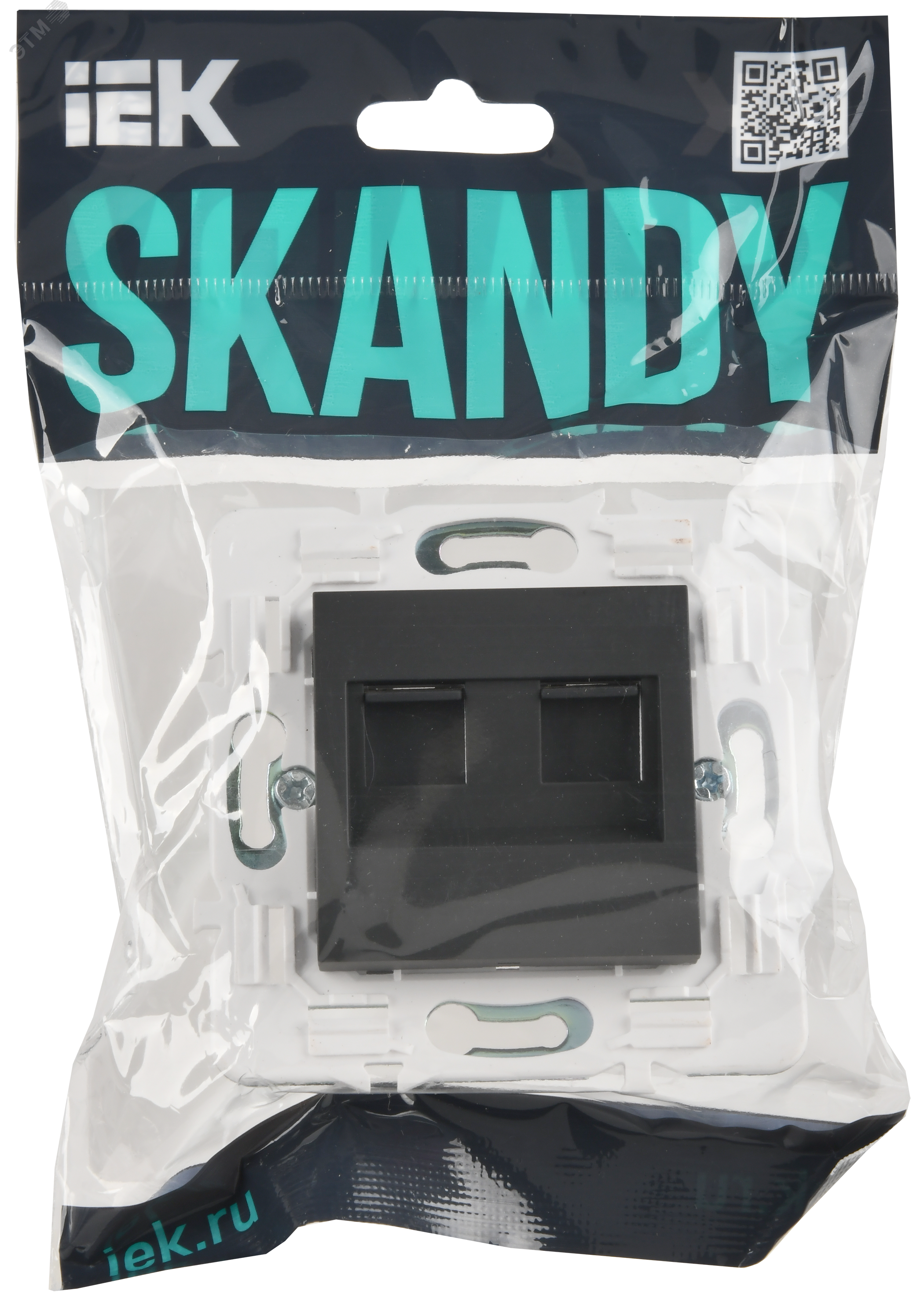 SKANDY Розетка компьютерная двойная RJ45 кат.5E SK-K03G графит IEK SK-K20-1-K53