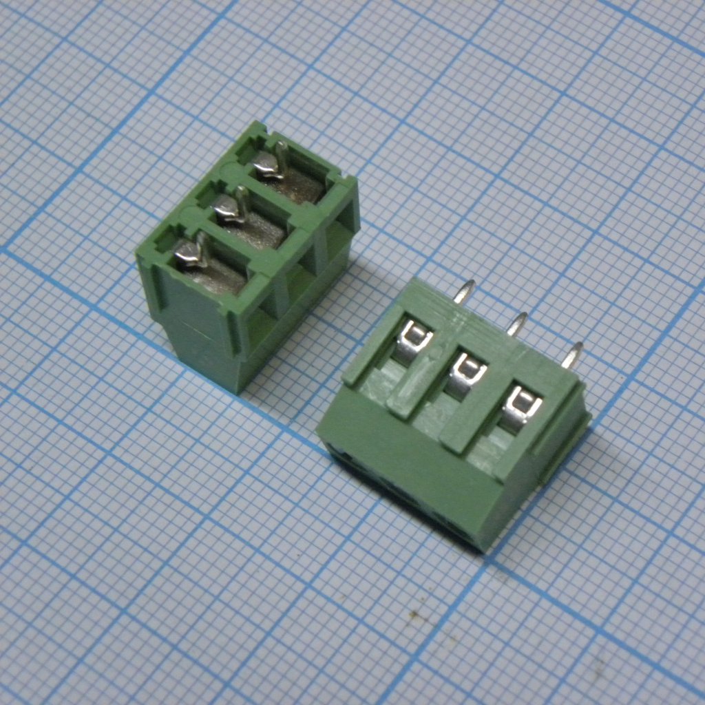 DG500-5.08-03P-14-00A(H) - Винтовой клеммный блок c рельефной обоймой, 3 контакта. Серия DG500-5.08