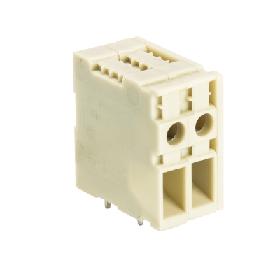 Клемма Wiecon 7386 / 2 TOP H OB - Клемма на печатную плату, подвод кабеля сбоку, 2 полюса, шаг: 6,35 мм, винтовая фиксация провода, без маркировки, 300V, 36A, цвет: серый, серия 7386 TOP H OB