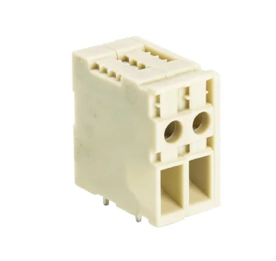 Клемма Wiecon 7386 / 2 TOP H OB - Клемма на печатную плату, подвод кабеля сбоку, 2 полюса, шаг: 6,35 мм, винтовая фиксация провода, без маркировки, 300V, 36A, цвет: серый, серия 7386 TOP H OB