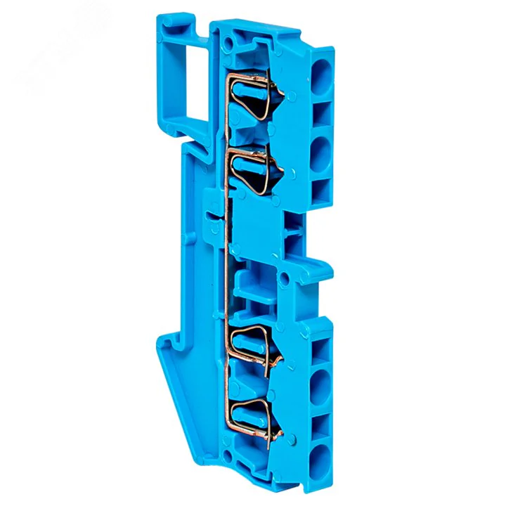 Колодка клеммная пружинная JXB-ST-2.5 31А 4 вывода синяя  plc-jxb-st-2.5-4-blue