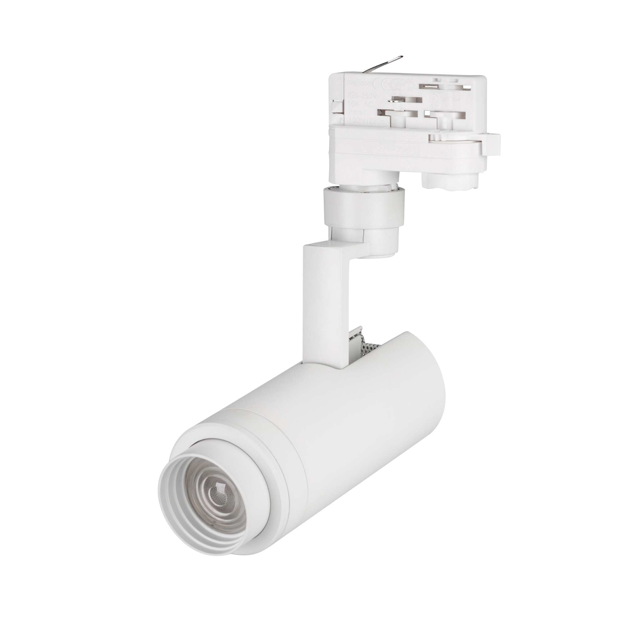 Светильник LGD-ZEUS-4TR-R67-10W Warm3000 (WH, 20-60 deg, 230V) 024604(1) - Светильник подвесной для треков/шин 4 провода, 10Вт. Цвет свечения ТЕПЛЫЙ 3000K, световой поток 800-1000лм, регулируемый угол 20-60°, CRI>90. Корпус круглый, металл, цвет белый, IP