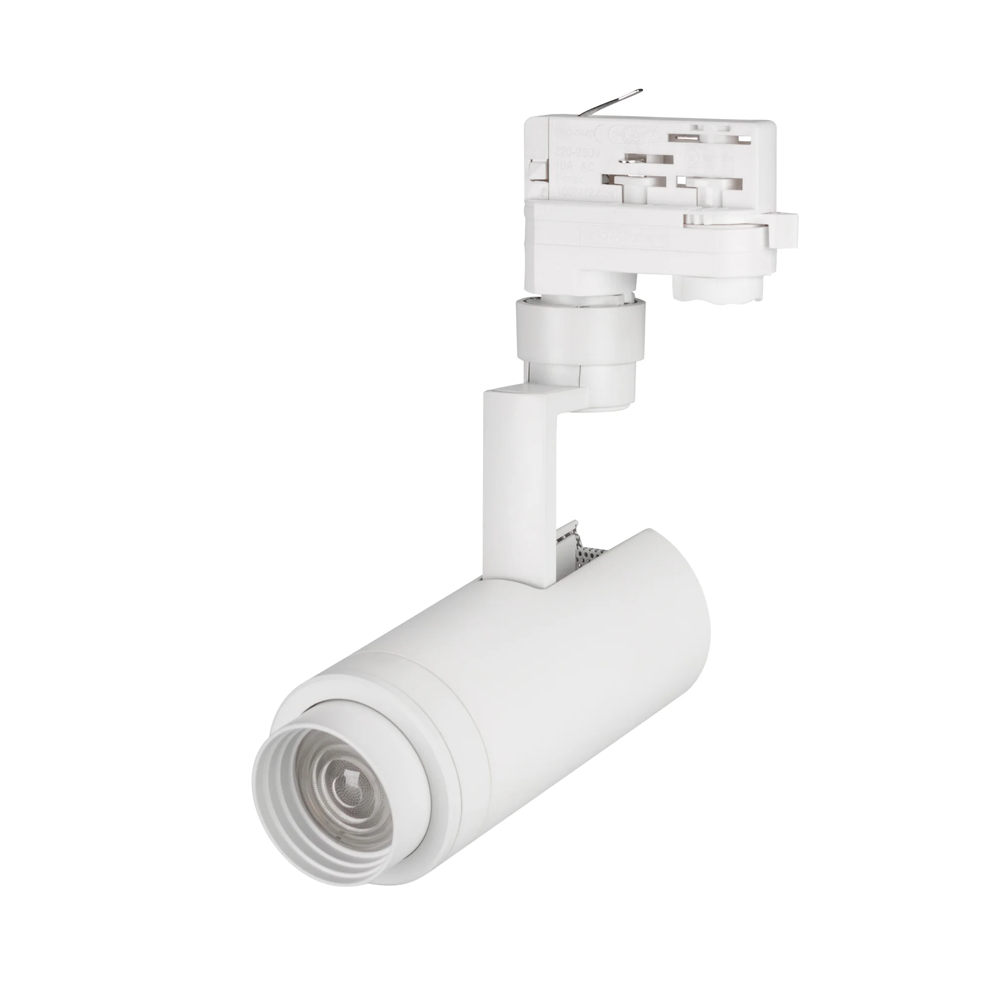Светильник LGD-ZEUS-4TR-R67-10W Day4000 (WH, 20-60 deg, 230V) 024602(1) - Светильник подвесной для треков/шин 4 провода, 10Вт. Цвет свечения ДНЕВНОЙ 4000K, световой поток 800-1000лм, регулируемый угол 20-60°, CRI>90. Корпус круглый, металл, цвет белый, IP