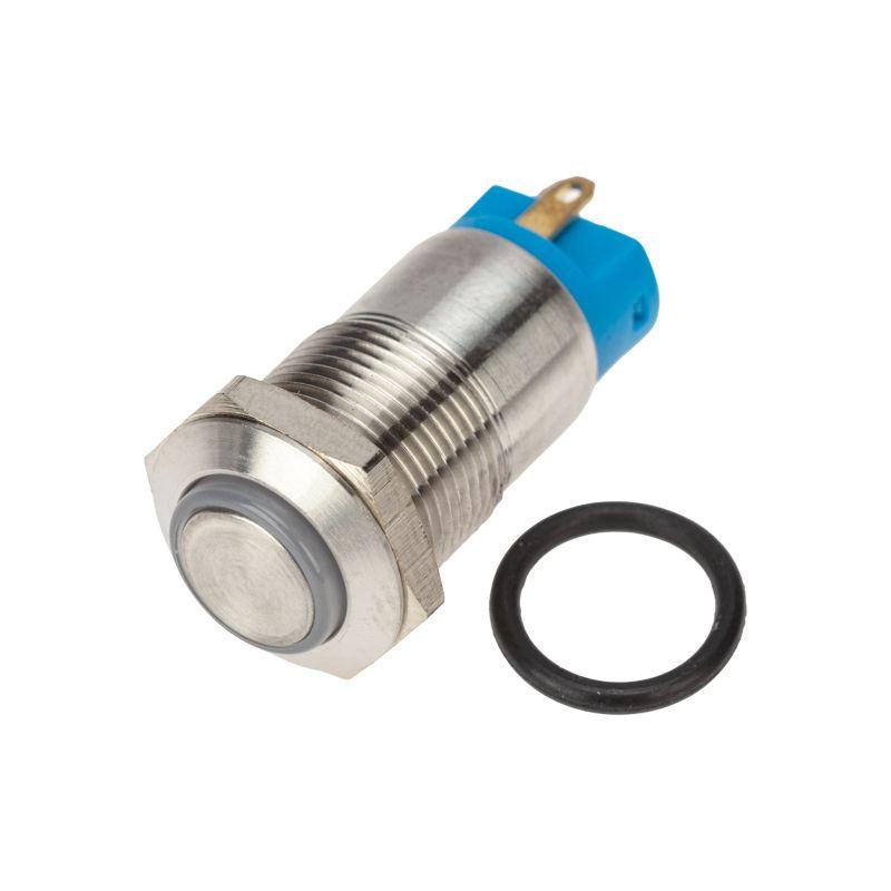 A12-C2-A-B - Кнопка антивандальная с подсветкой 12В d12 2A 250B (2c) (ON)-OFF