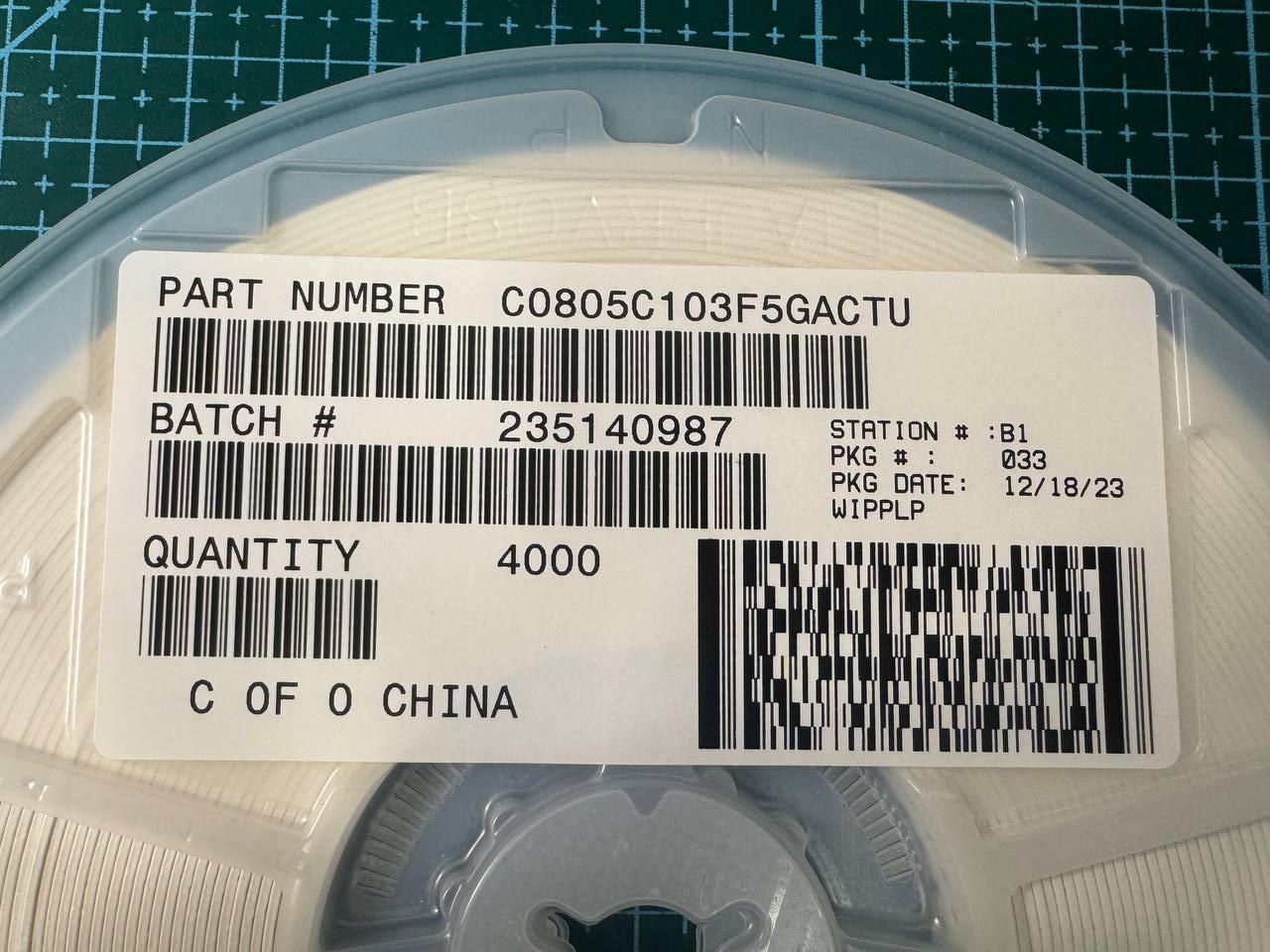 Керамические конденсаторы C0805C103F5GACTU (Kemet)