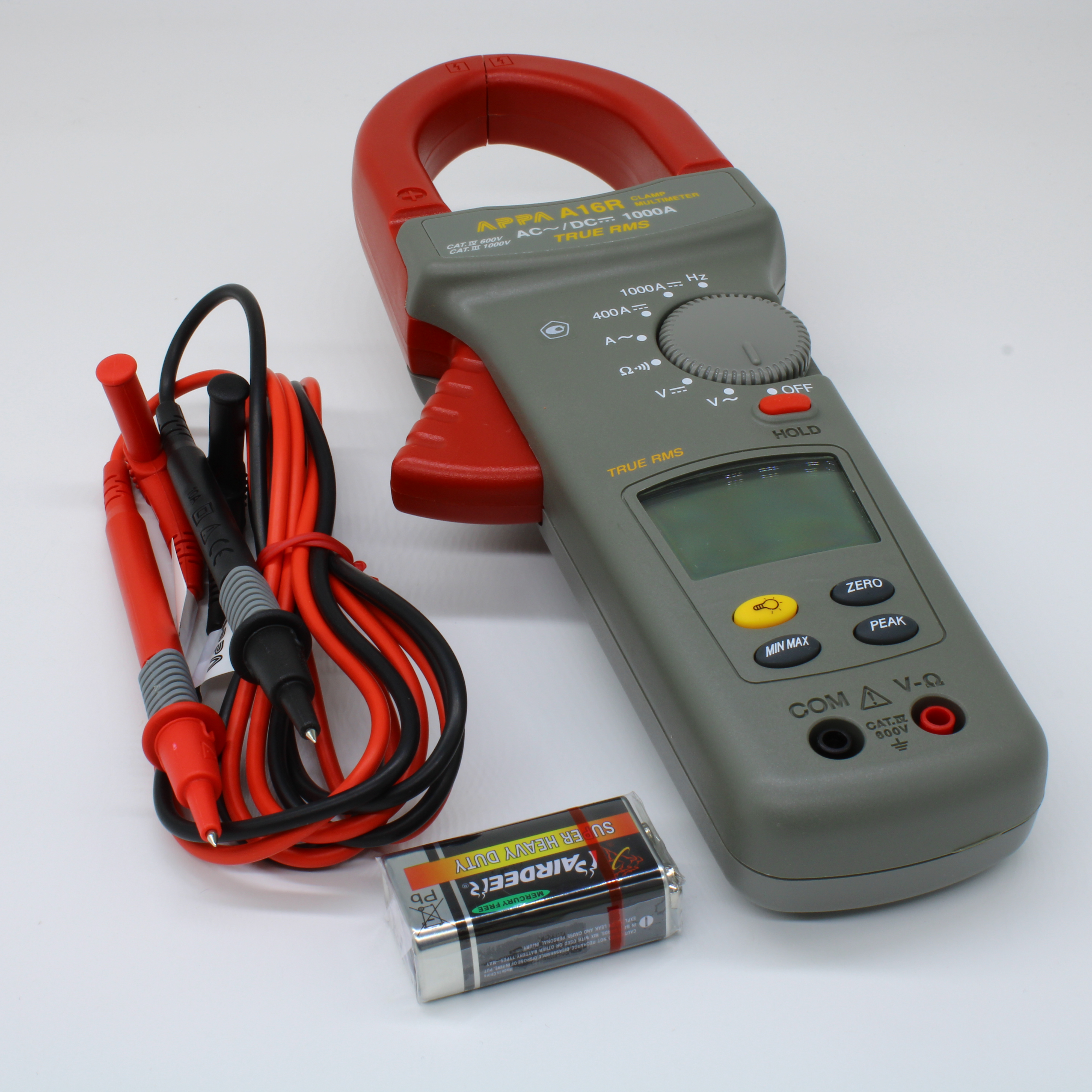 APPA A16R - Токоизмерительные клещи, погрешность 1.9%, I~1000A, I-1000A, U-1000B, U~750B, R-400Ом, F-4MГц, диаметр клещей 51 мм, функция True-RMS