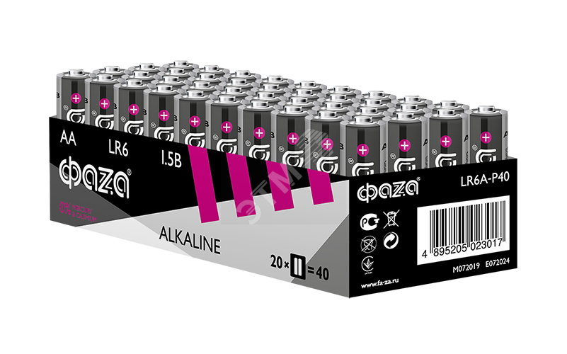 Элемент питания LR 6 (AA) алкалиновая уп. 40 шт. Alkaline Pack-40 5023017