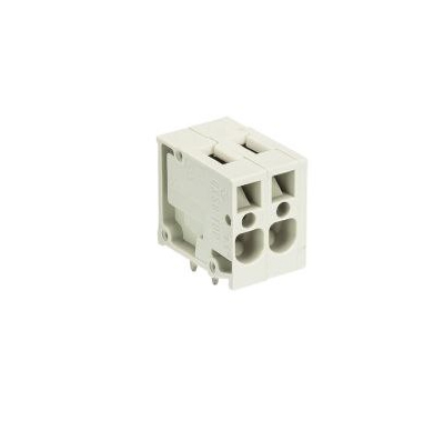 Клемма Wiecon 8158 / 2 TOP H OB - Клемма на печатную плату, подвод кабеля сбоку, 2 полюса, шаг: 5,00 мм, пружинная фиксация провода, без маркировки, 300V, 16А, цвет: серый, серия 8158 TOP V/H
